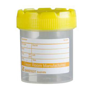 Steriles Gefäss 70 ml gelb